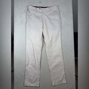 NWT Peter Millar Size 36W Lightweight Cotton Men's Light Khaki Chinos Golf Work